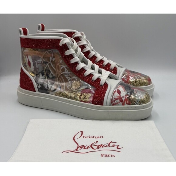 Authentic Christian Louboutin High-Top Trash Sneakers Mens Size 44.5 EU 11.5 US